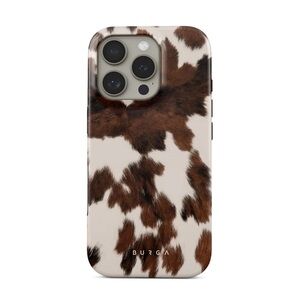 BURGA Brown and White Animal Print iPhone 16 Pro Case